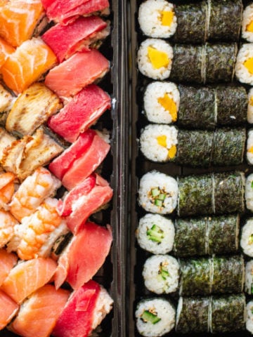 A selection of sushi top down