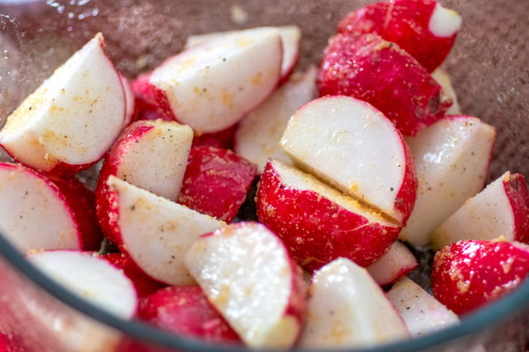 Air Fryer Keto Garlic Parmesan Radishes Tastylicious