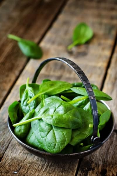 Just like most leafy greens, spinach is very rich in potassium