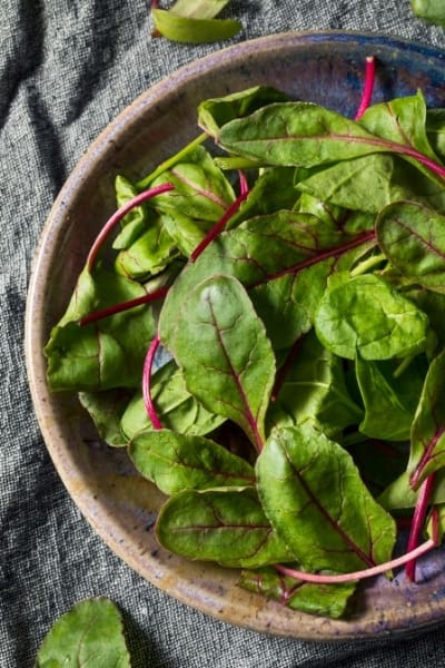 One cup of raw beet greens contains 290 mg of potassium