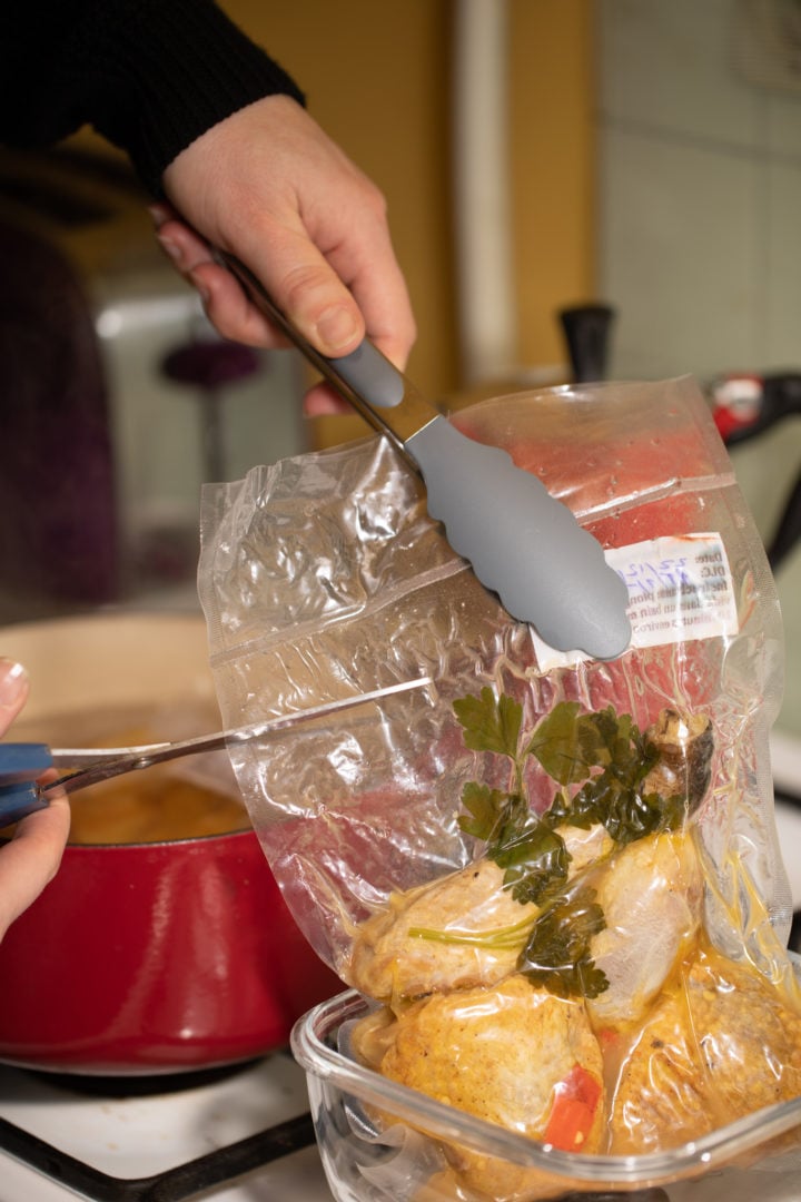 chicken dinner in ziploc bag