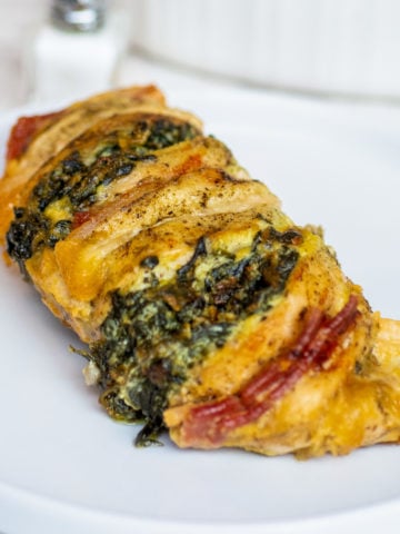 a tasty view of keto hasselback chicken
