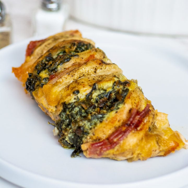 a tasty view of keto hasselback chicken