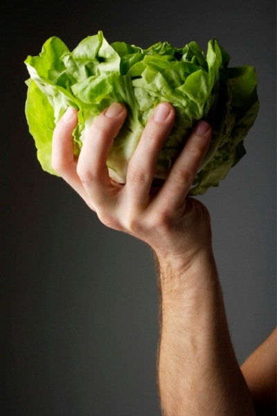 Holding a Lettuce 
