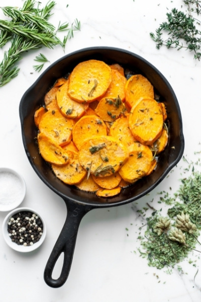 Sweet Potatoes in a pan