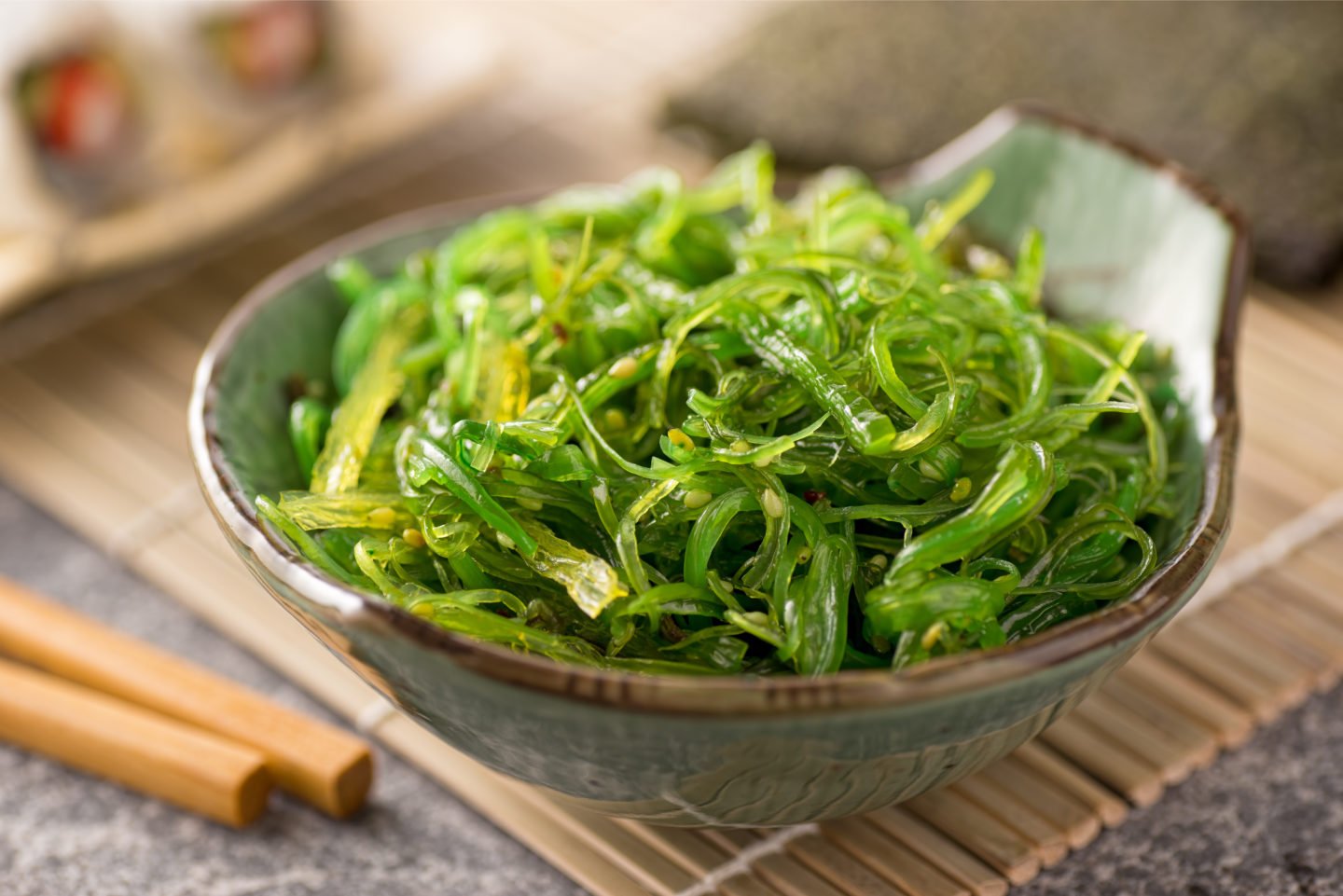 fresh seaweed in bowl