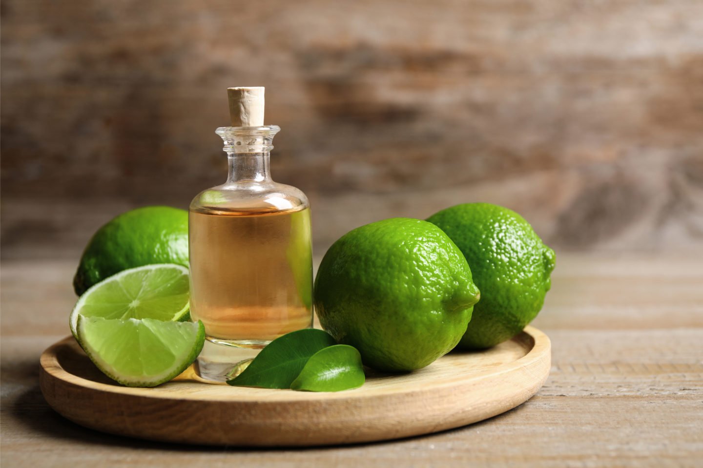 lime oil in glass jar