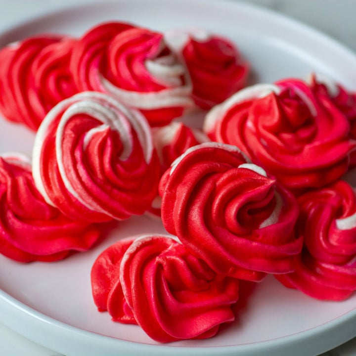 keto meringue cookies on a plate