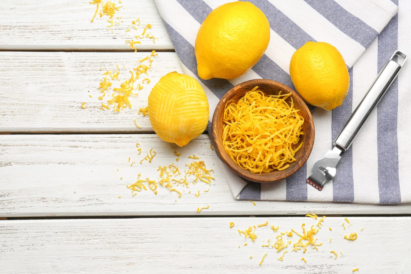 lemon zest on small plate