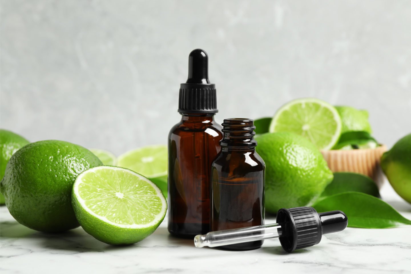 lime oil in dropper bottle