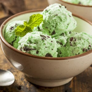 homemade mint chocolate chip ice cream