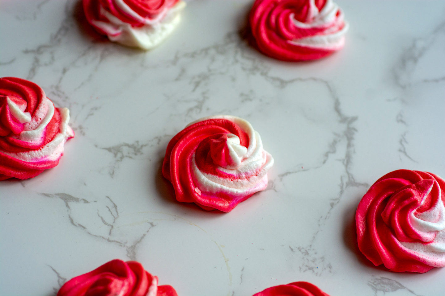 red and white keto meringue cookies