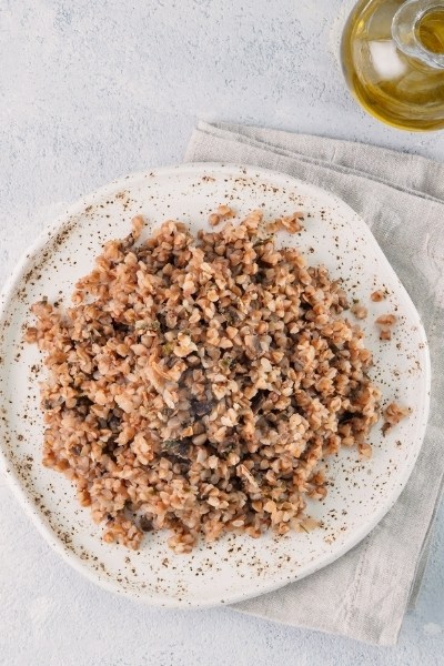 Mushroom buckwheat risotto