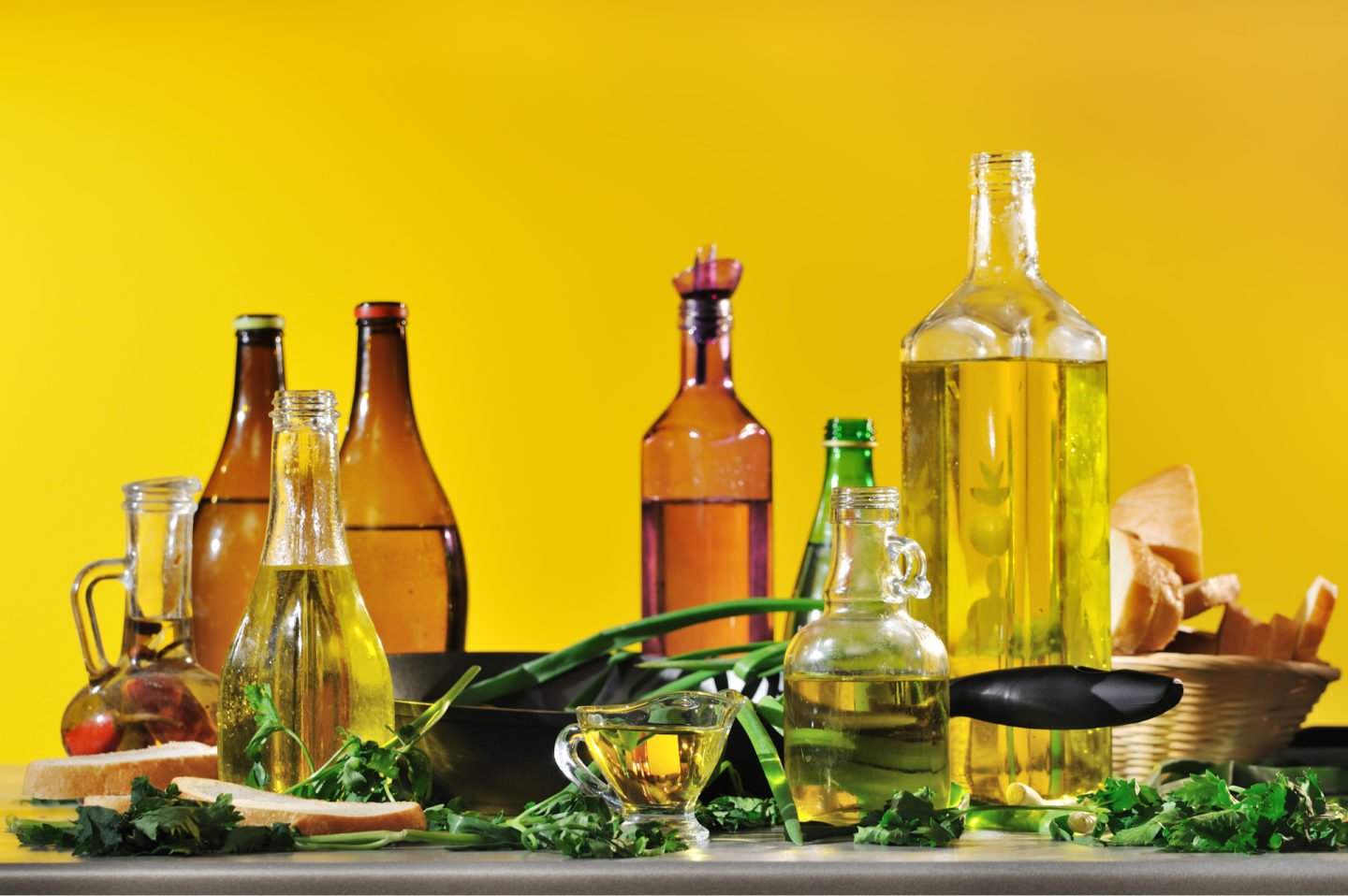 bottles of vegetable oil