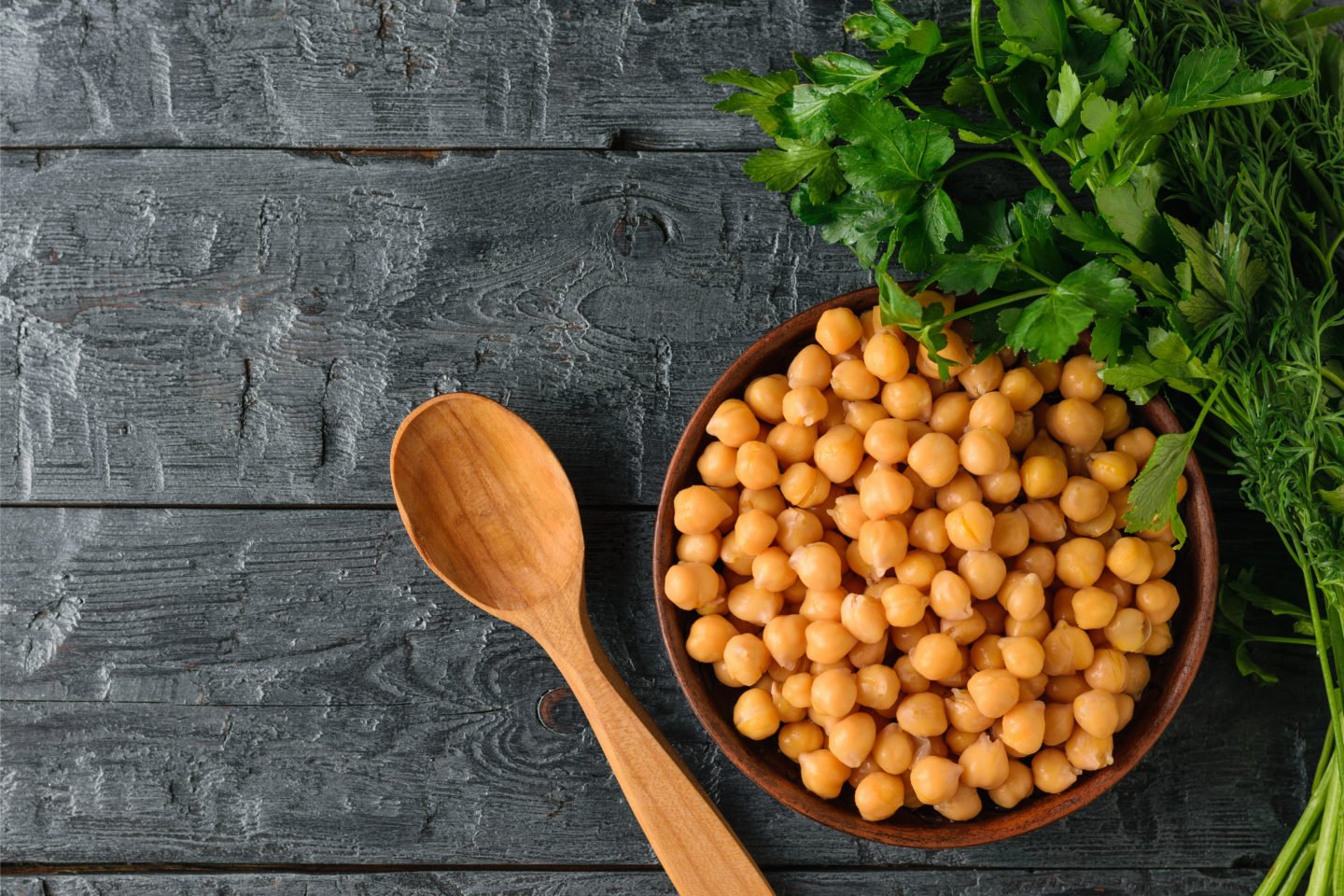 boiled chickpeas in small bowl