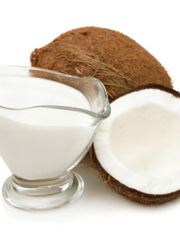 coconut cream milk and fresh coconuts