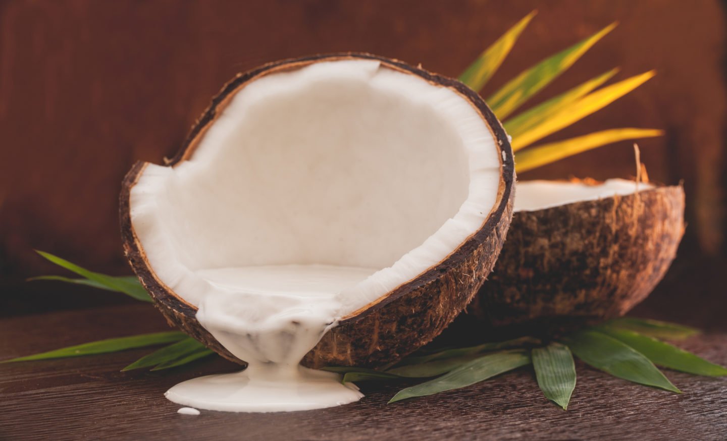 cream of coconut with fresh coconuts