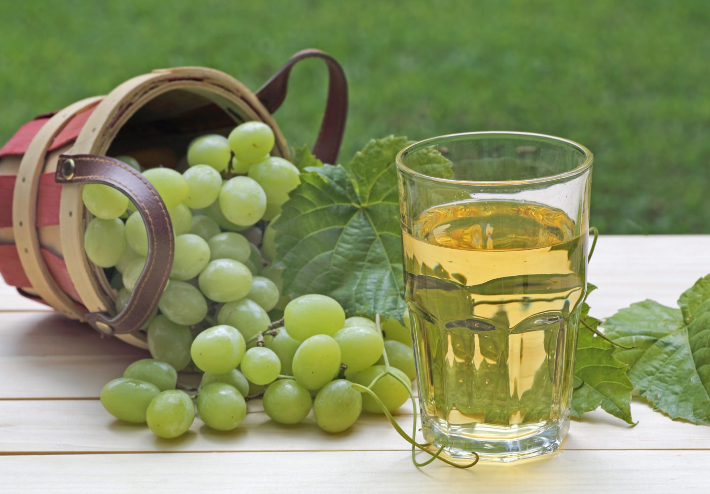 white grape juice glass