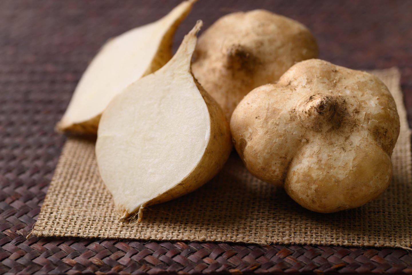 jicama halves and whole