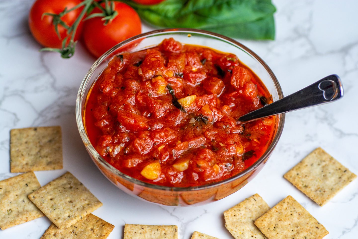 keto marinara sauce served in a small bowl