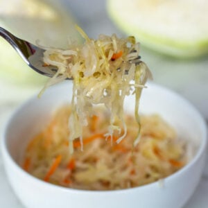 serve homemade keto sauerkraut as a side dish
