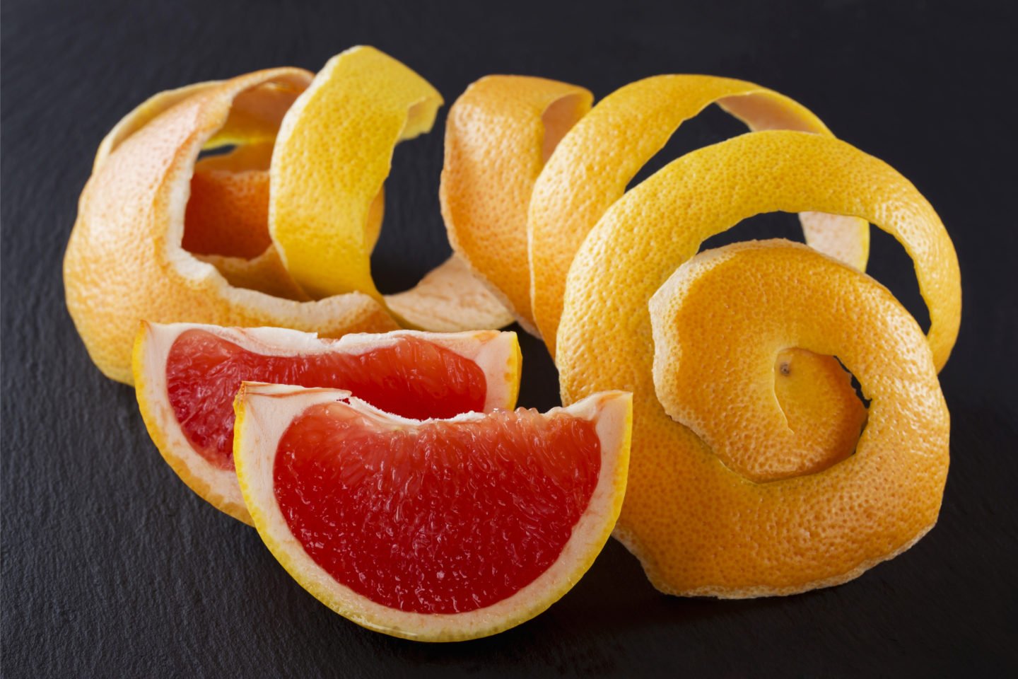 grapefruit zest peeled