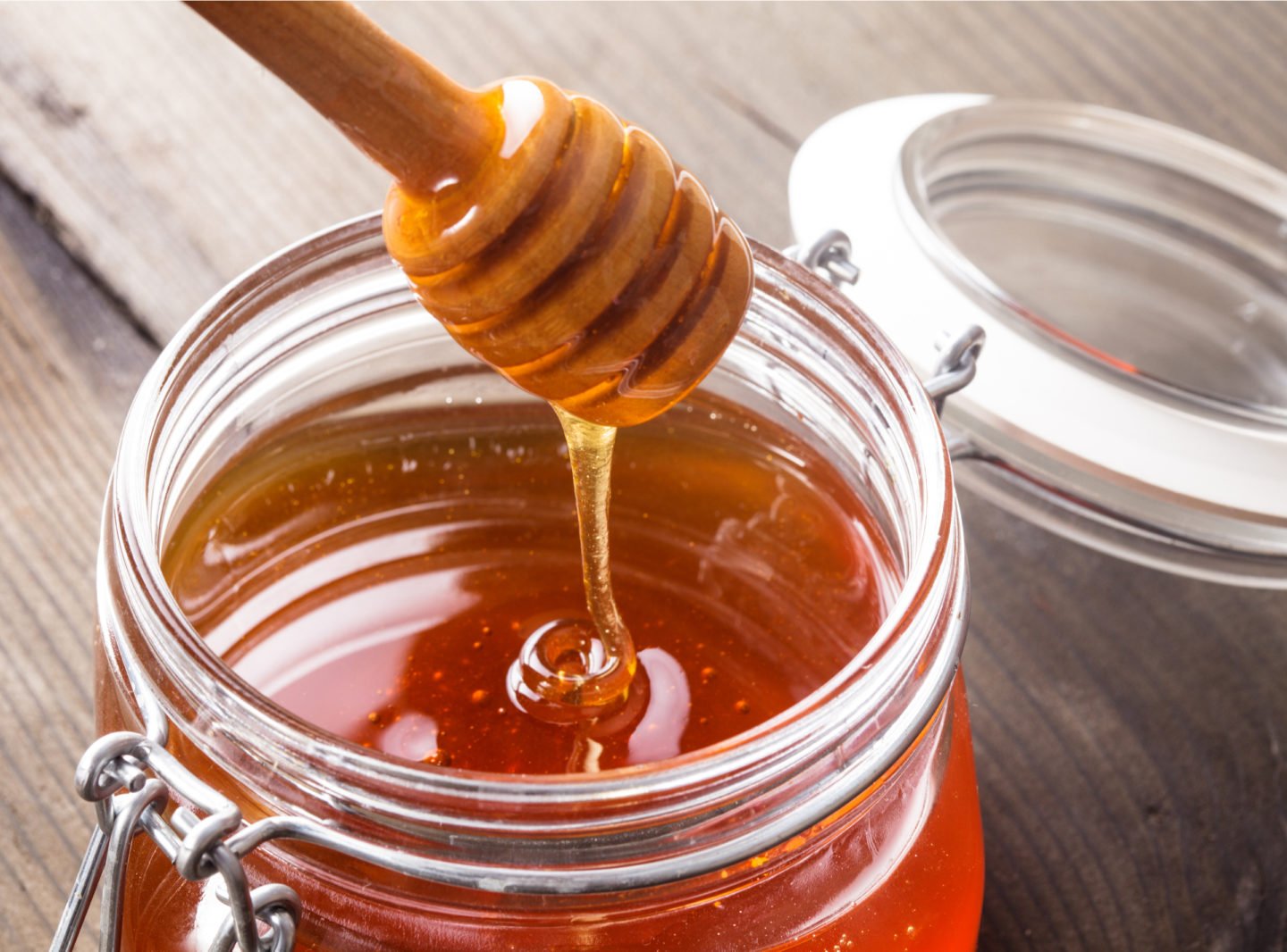 raw honey in jar