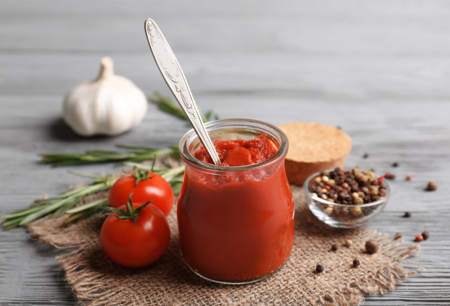tomato paste in jar
