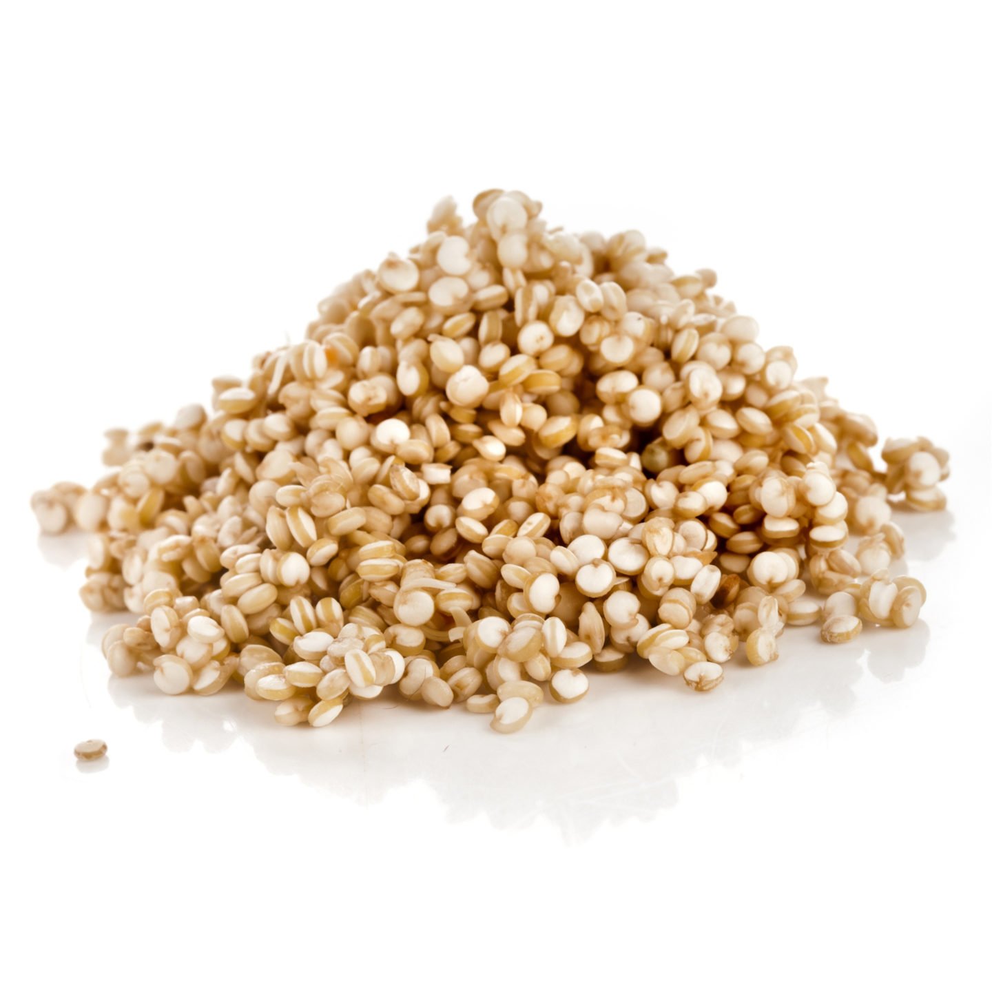 a heap of cooked white quinoa grains