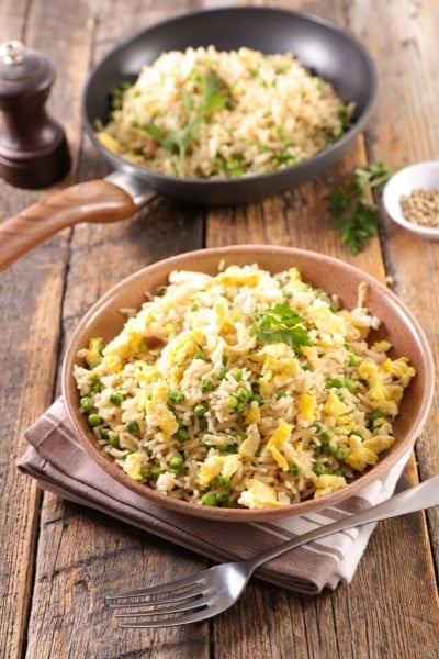 Fried rice with peas