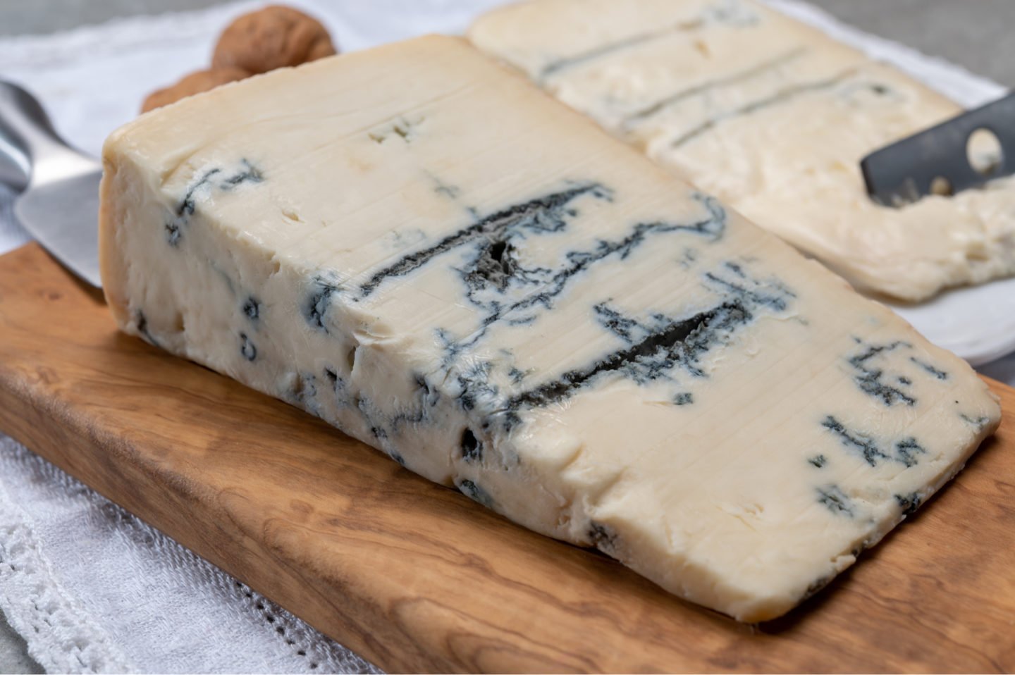 a slice of authentic Gorgonzola cheese