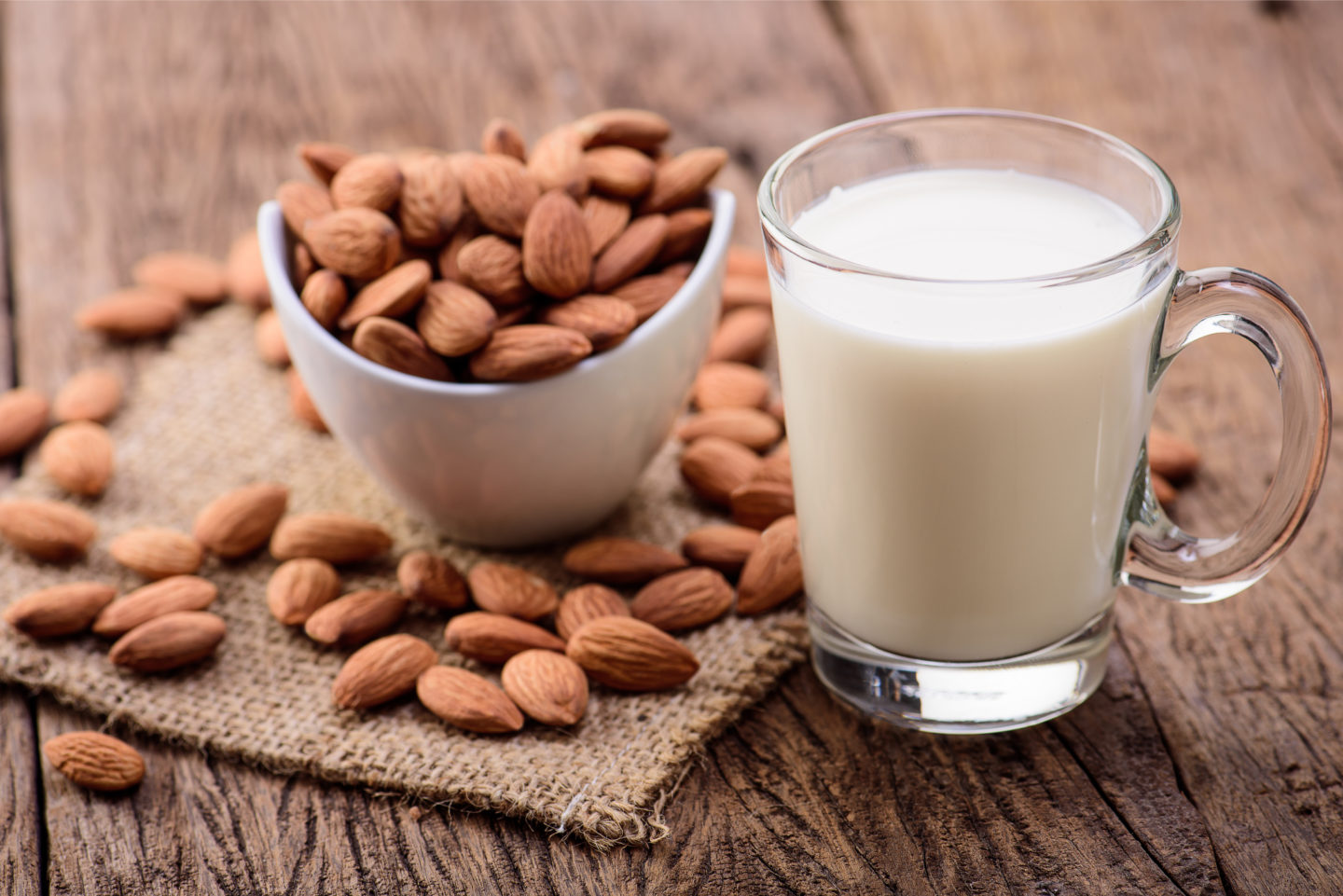 Glass Of Fresh Almond Milk