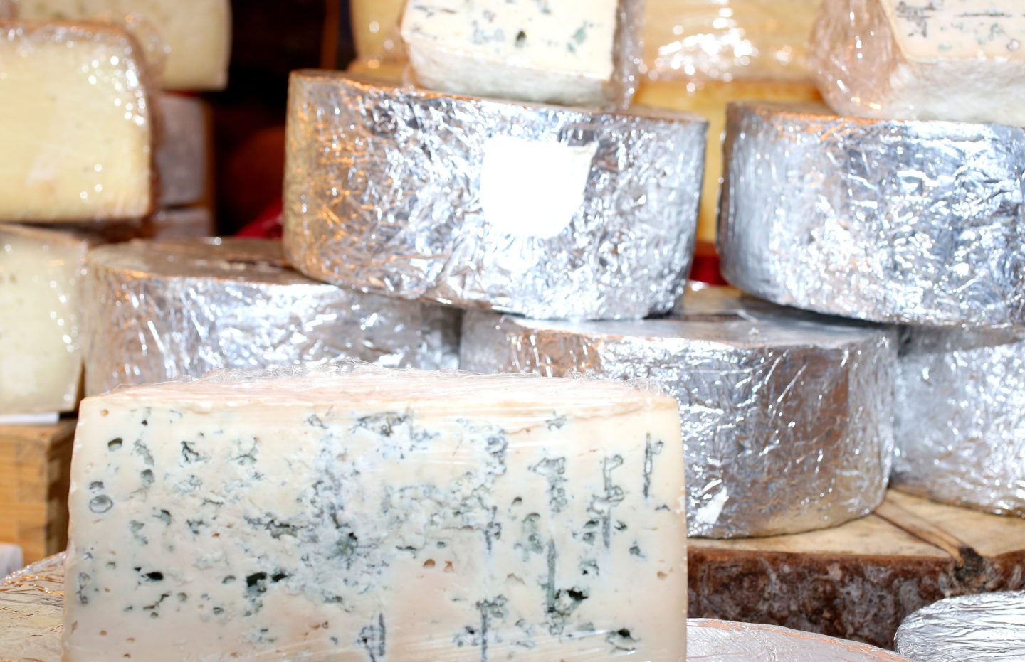 Gorgonzola Cheese Heads Sold In Italian Market