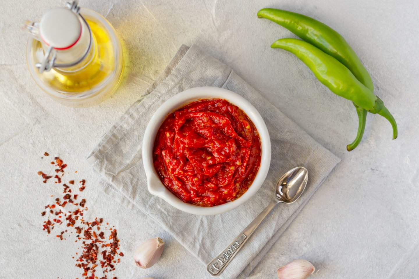 Green Chilis With Tomato Sauce Or Paste
