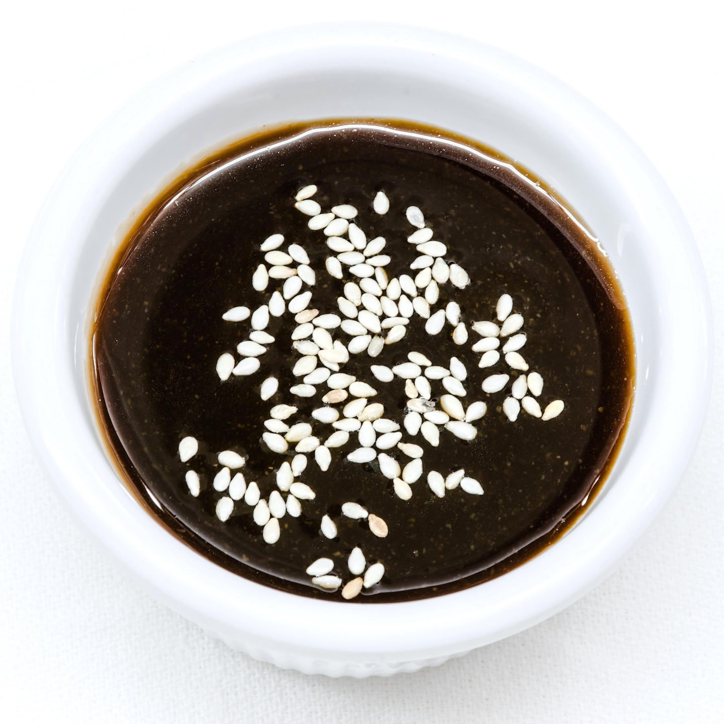 hoisin sauce topped with sesame seeds