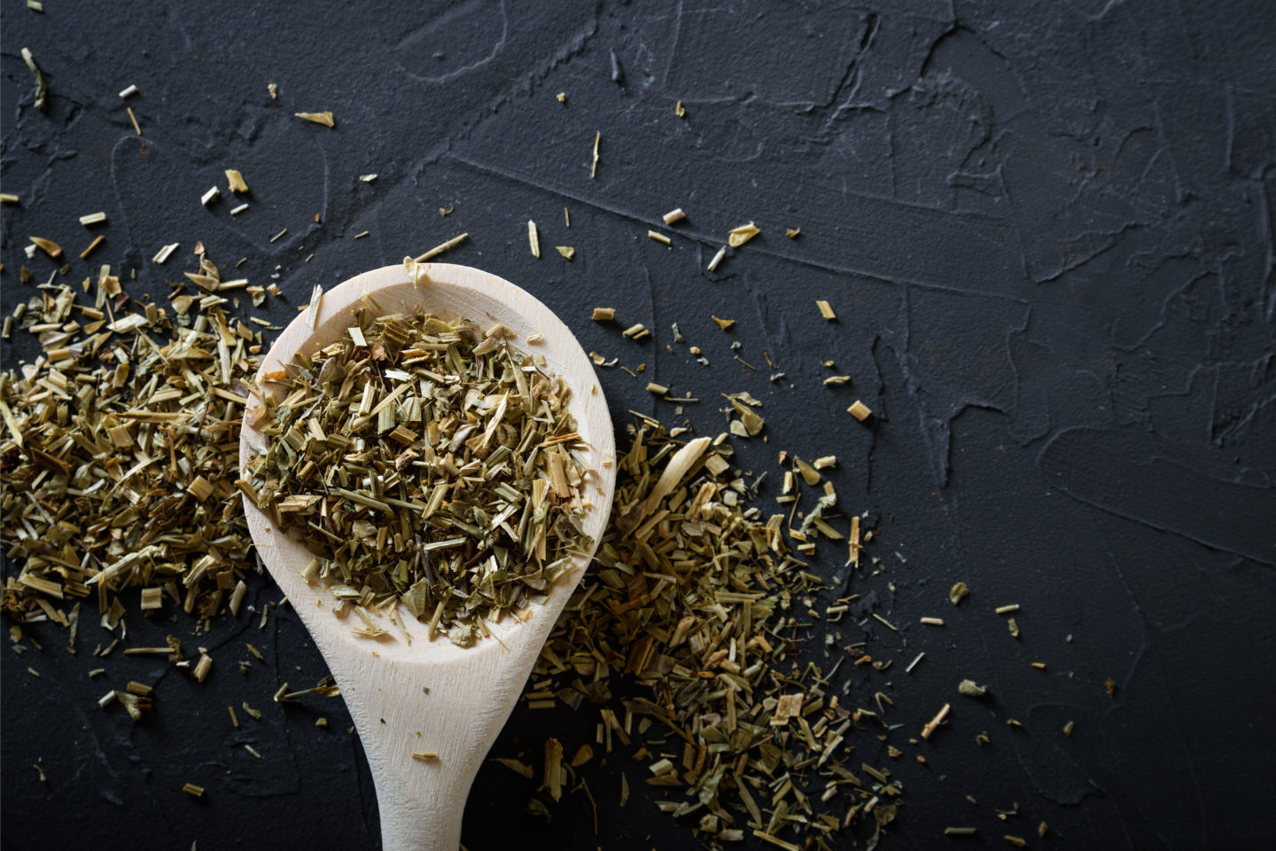 Italian Seasoning On Wooden Spoon