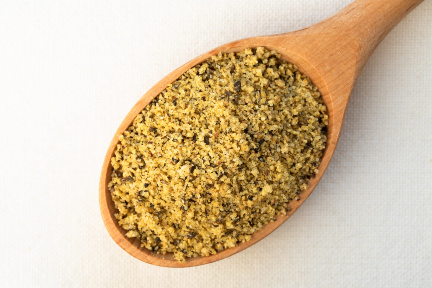 Lemon Pepper Seasoning On Wooden Spoon