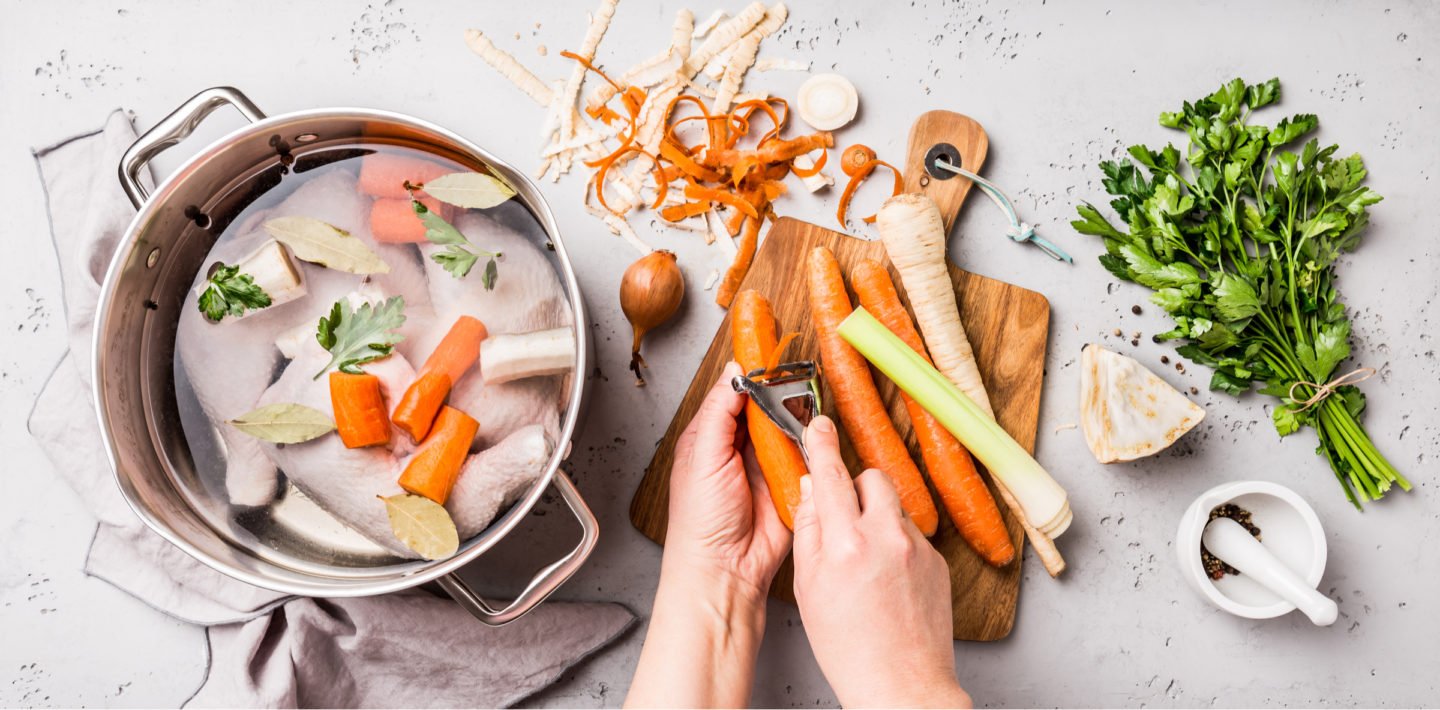 making chicken broth