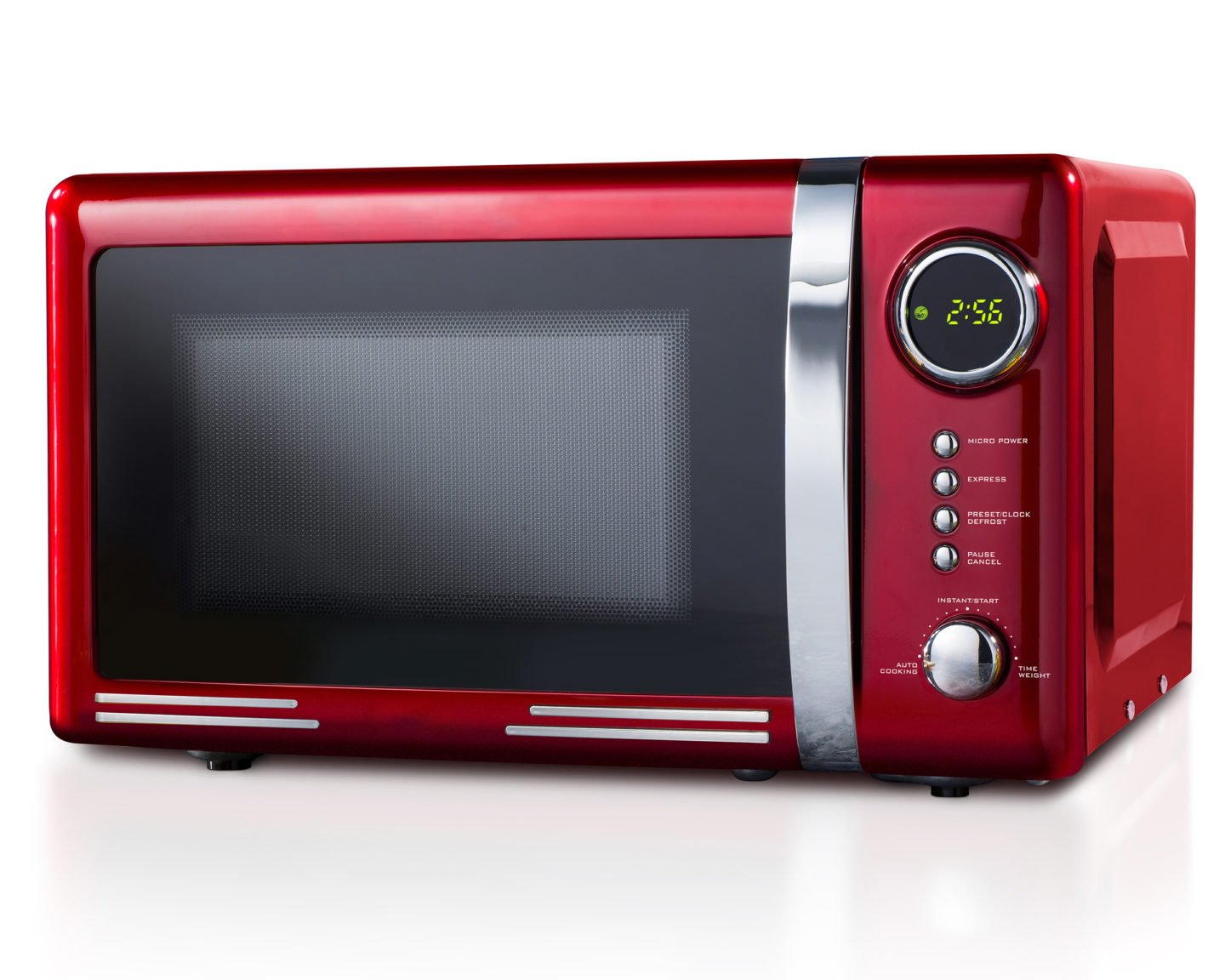 red vintage microwave oven