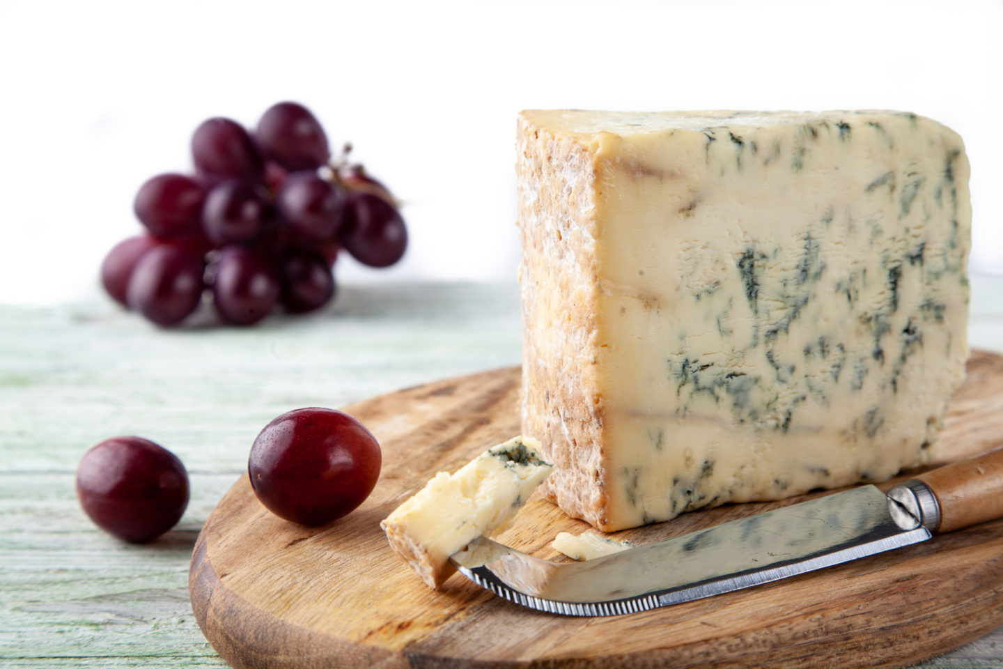 Stilton Cheese With Red Grapes