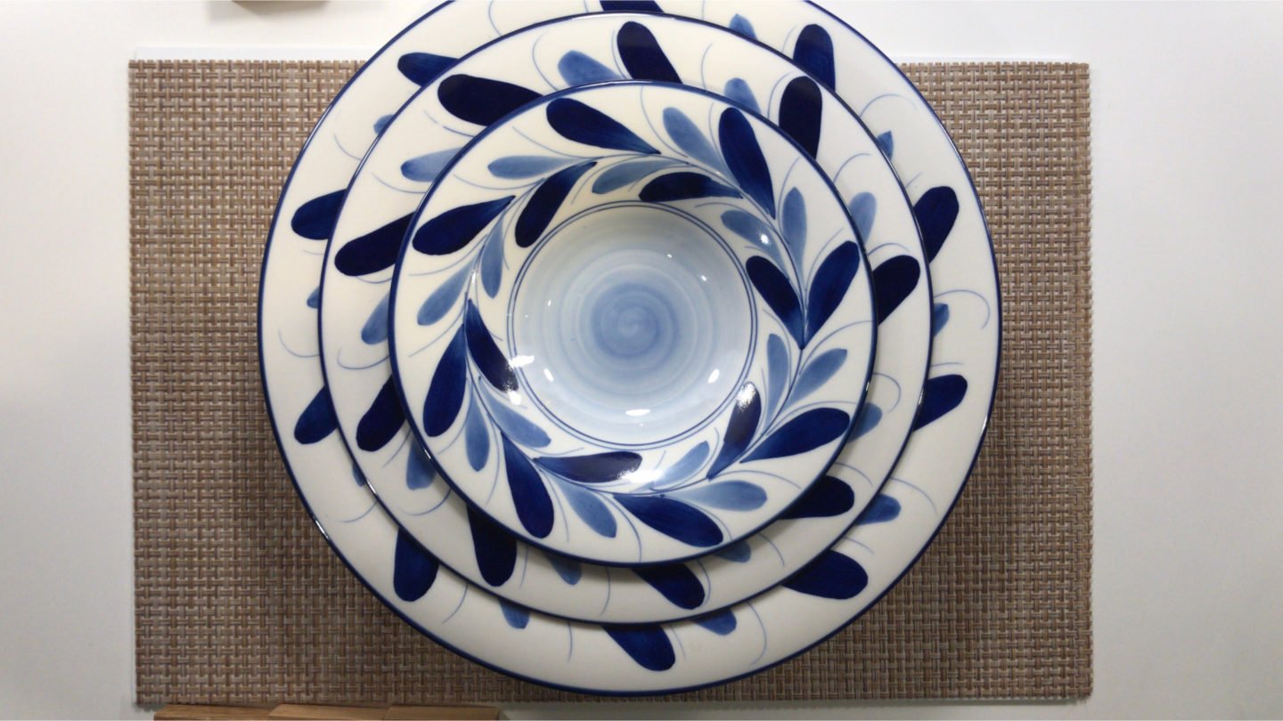 Traditional Ceramic Plates Stacked Together