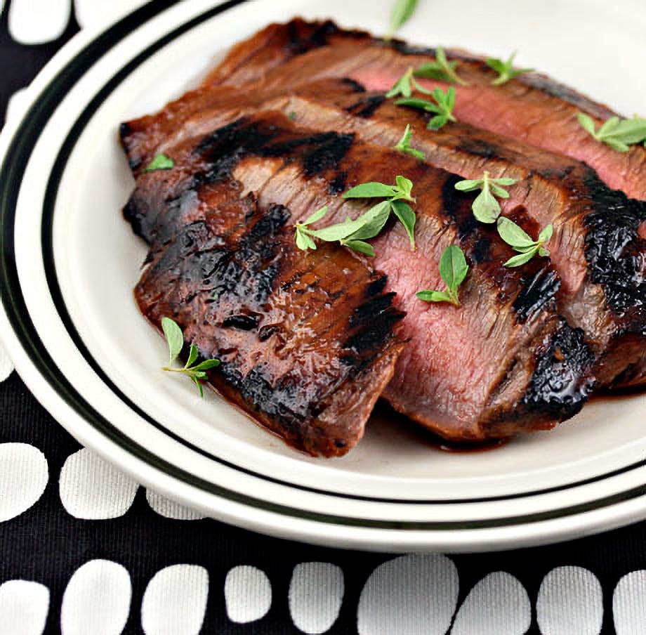 Grilled Flank Steak With Ponzu And Honey Glaze