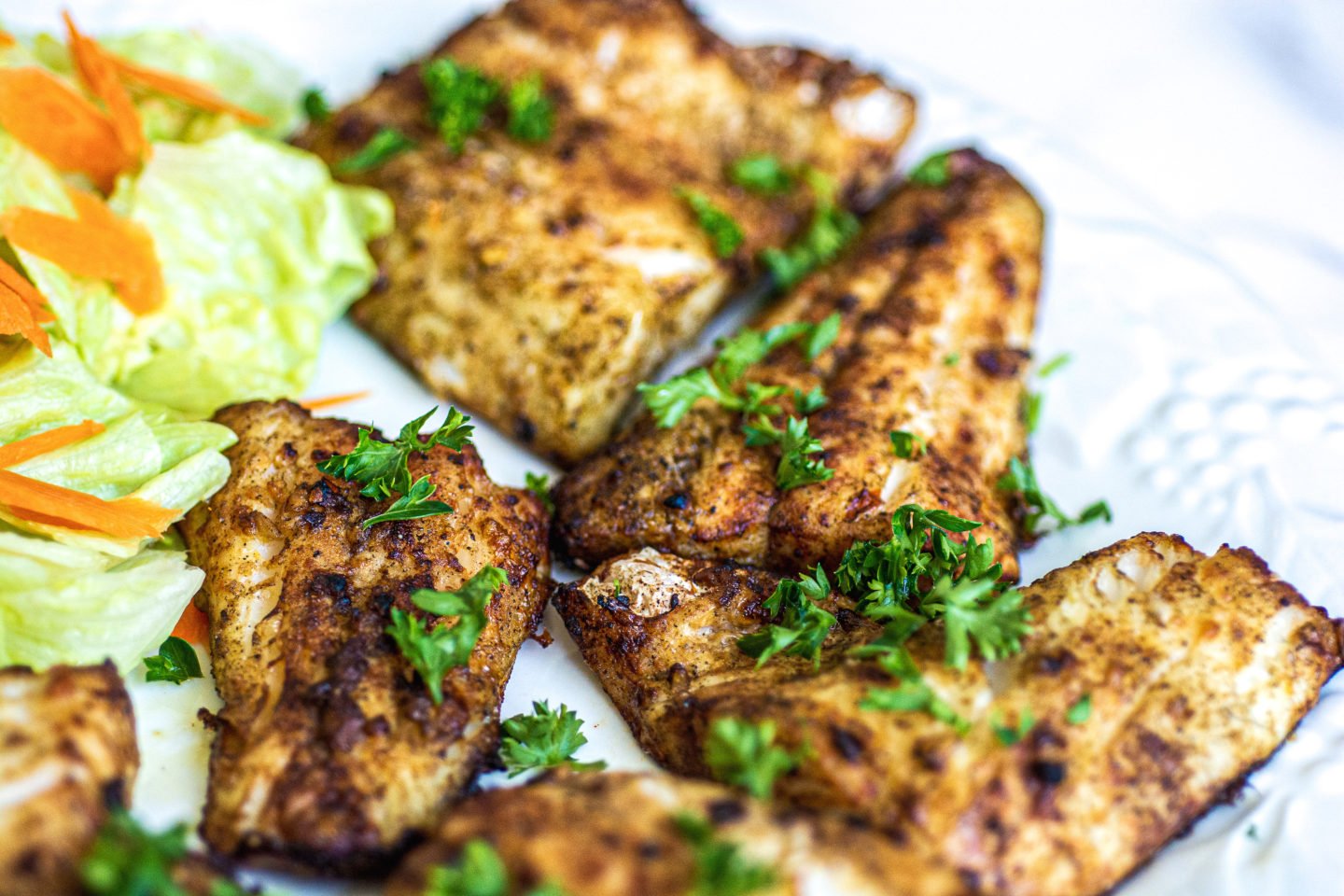 Air Fryer Walleye With Fresh Salad