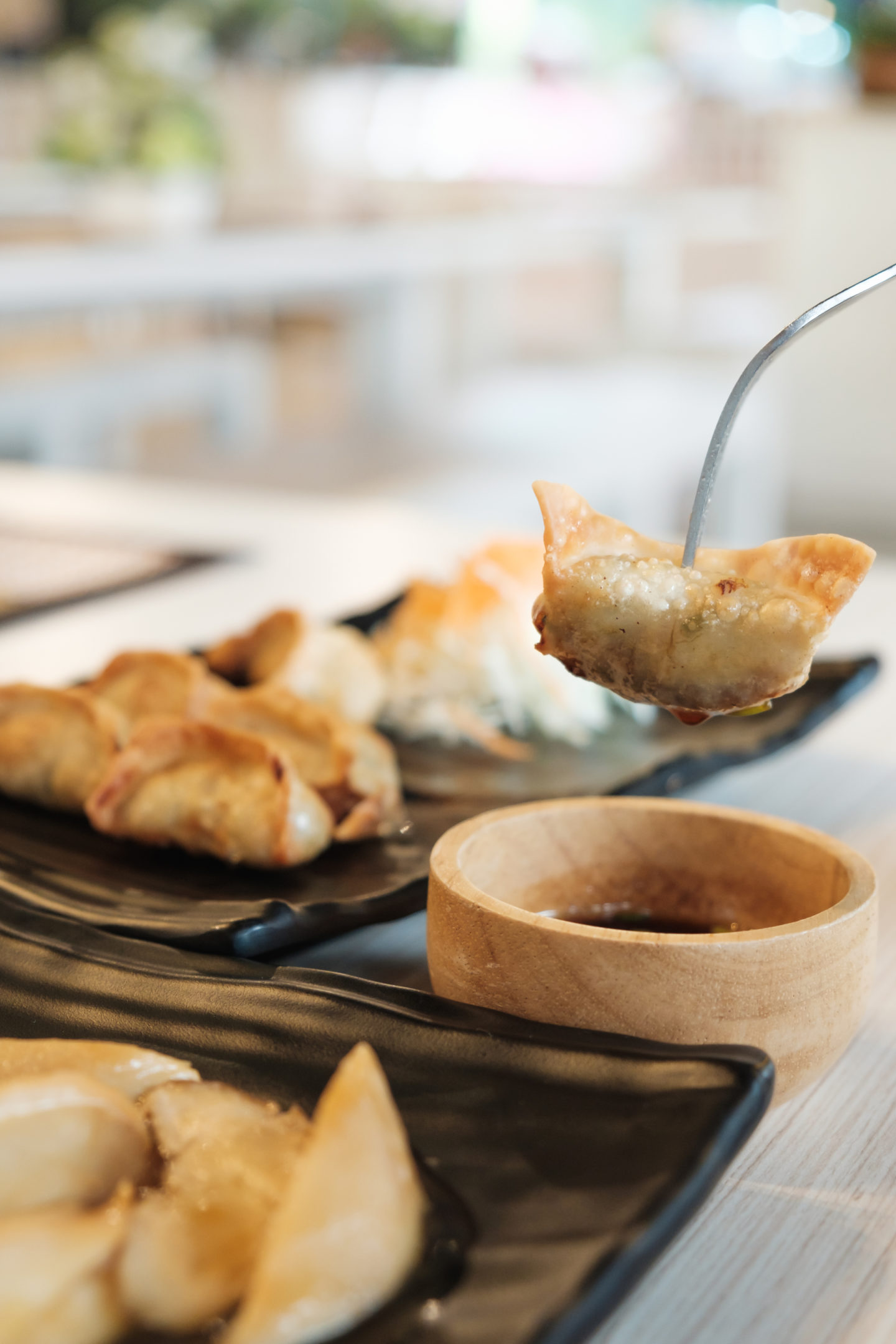 Gyoza Dipped In Ponzu Sauce