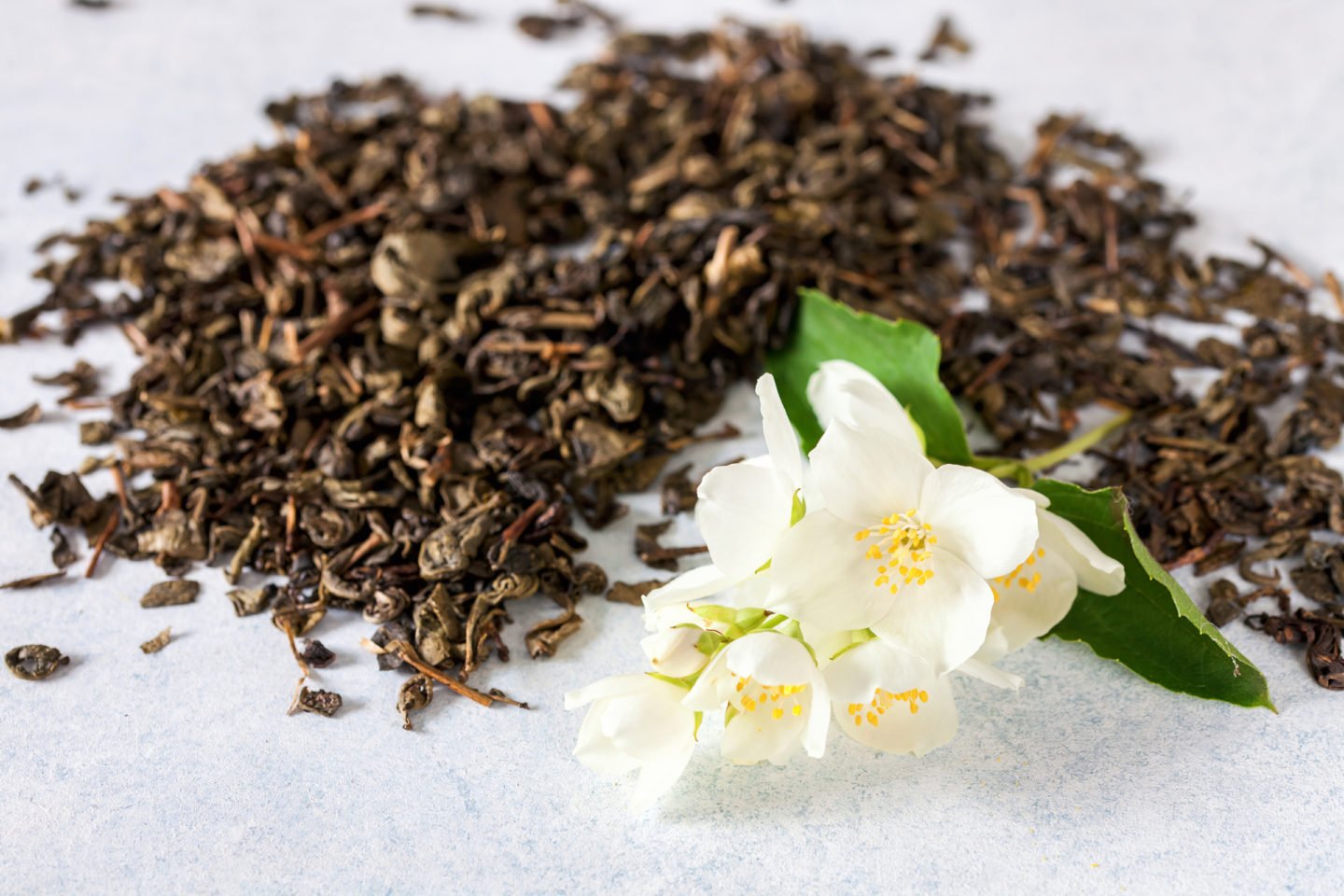 Jasmine Tea Leaves And Flower