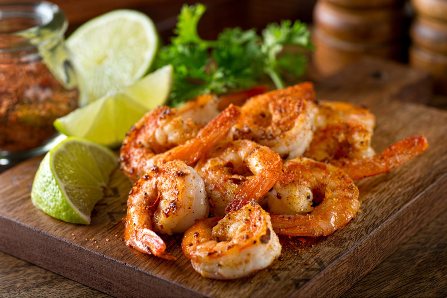 sauteed shrimps with cajun seasoning and lime