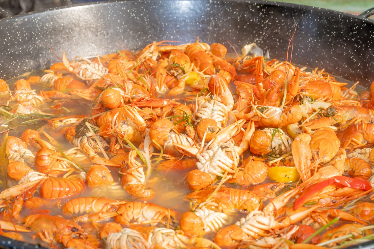 Steaming Wok Of Shrimps