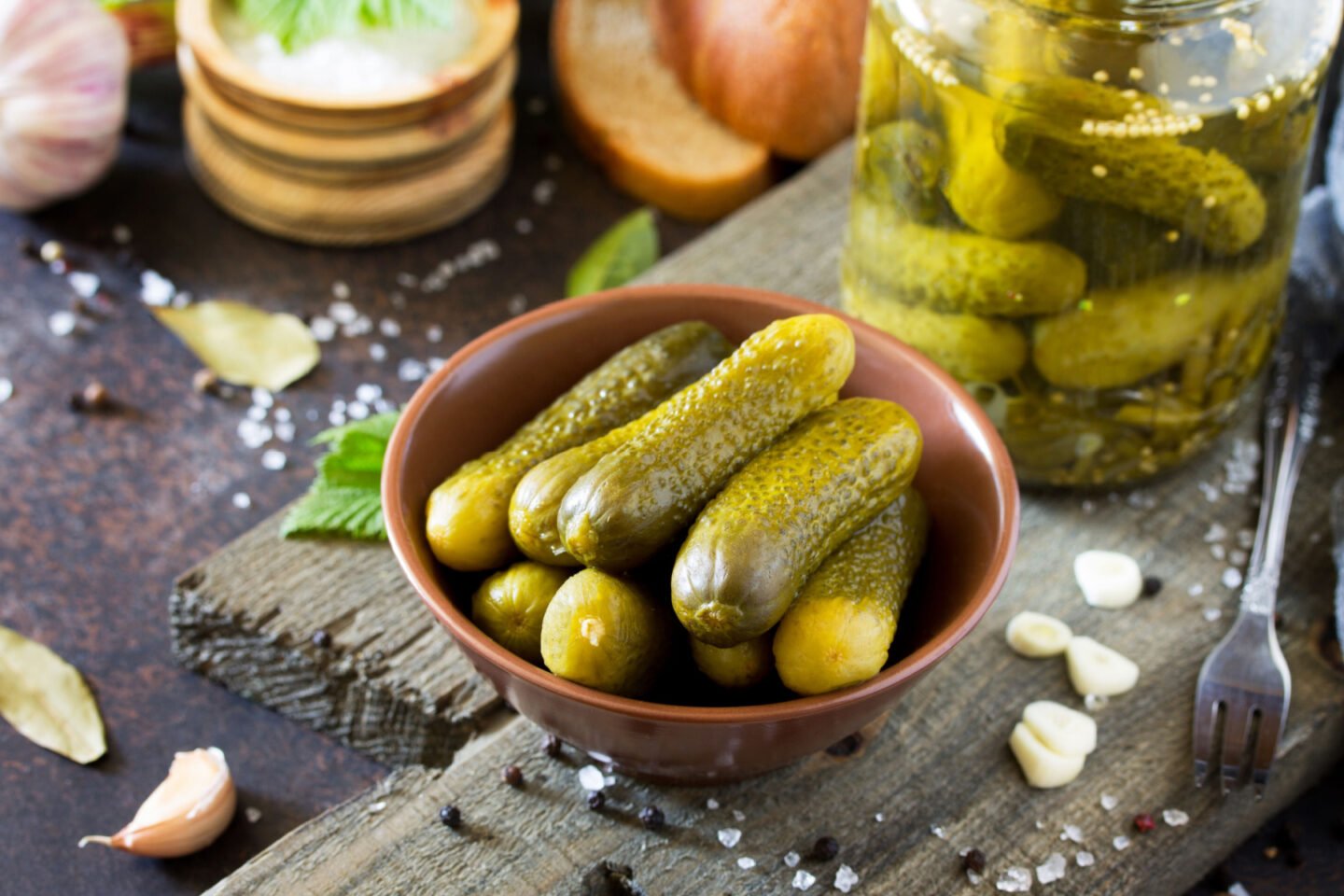 fermented sour pickles cucumber gherkins