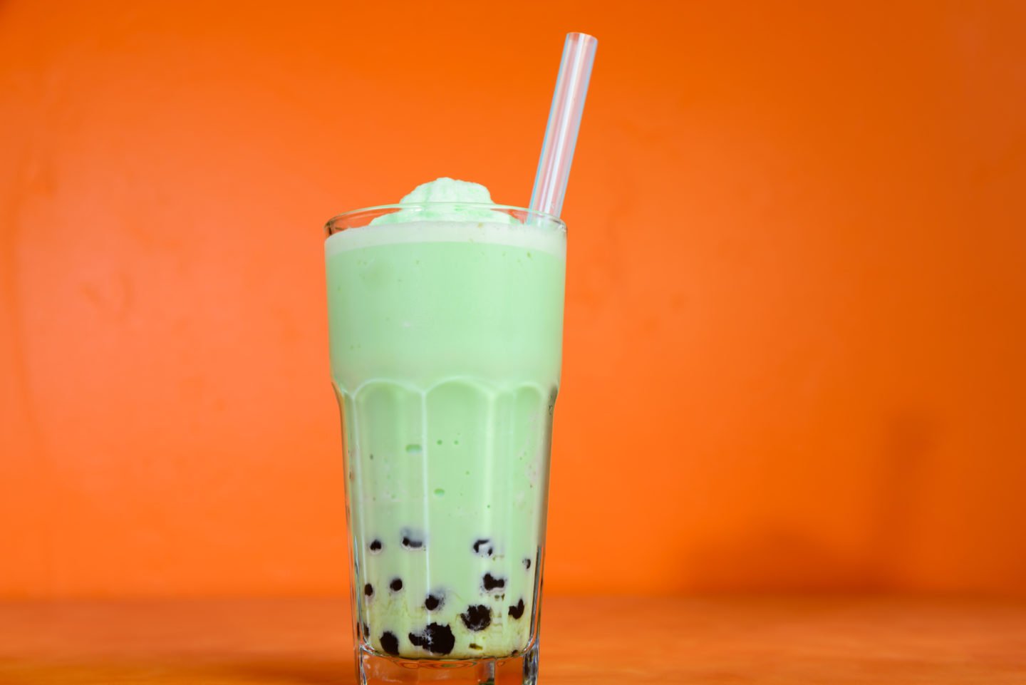 Glass Of Honeydew Boba Tea