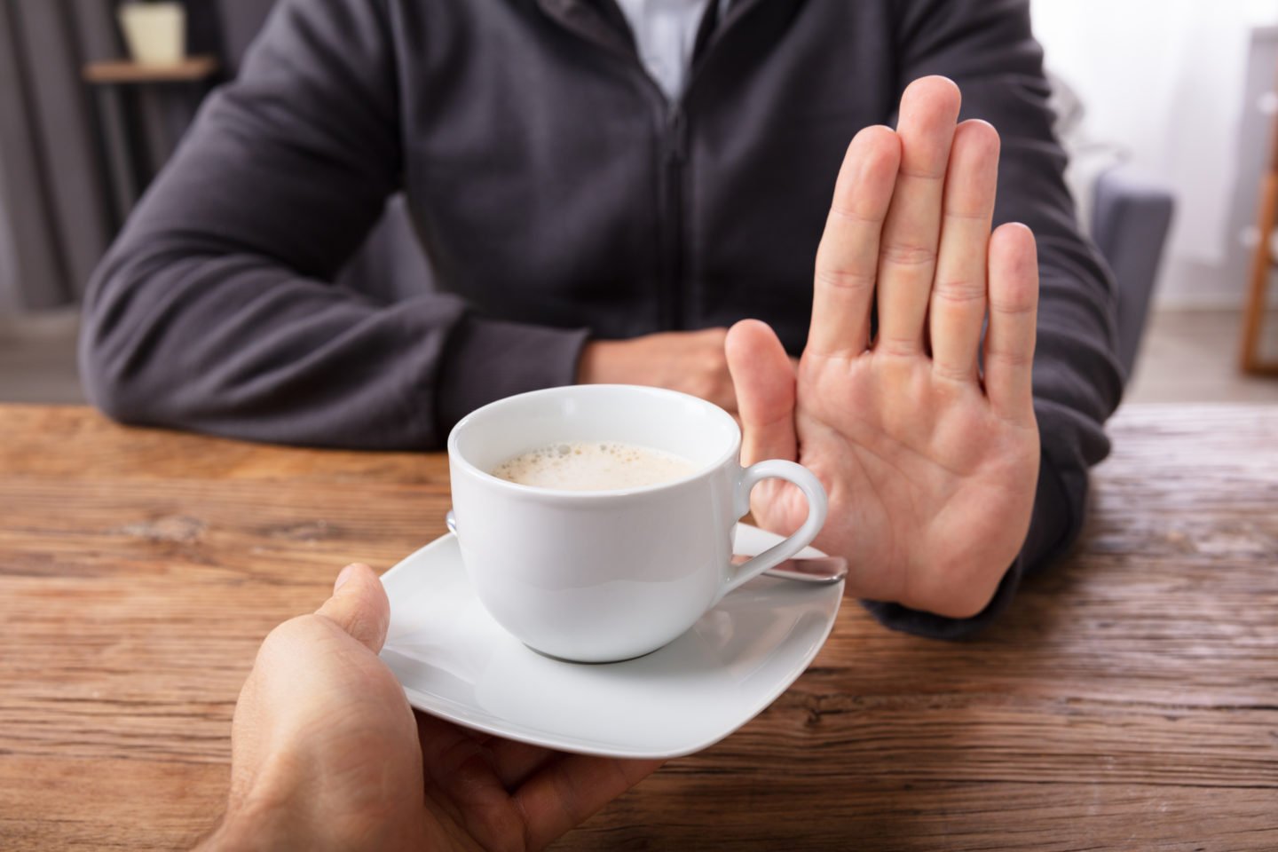 Man Refusing Coffee